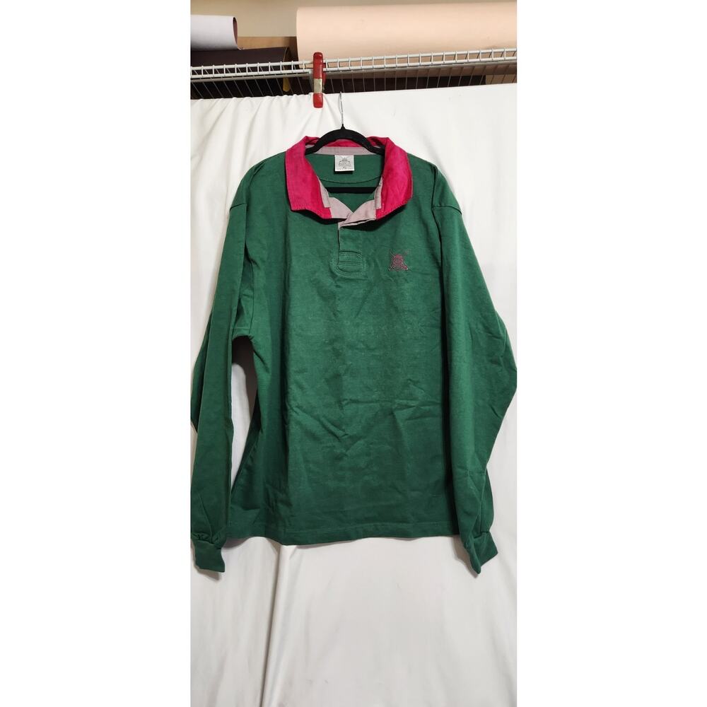 Ruck-It Green Contrast‎ Collar Long Sleeve Rugby Shirt Size XL NWOT